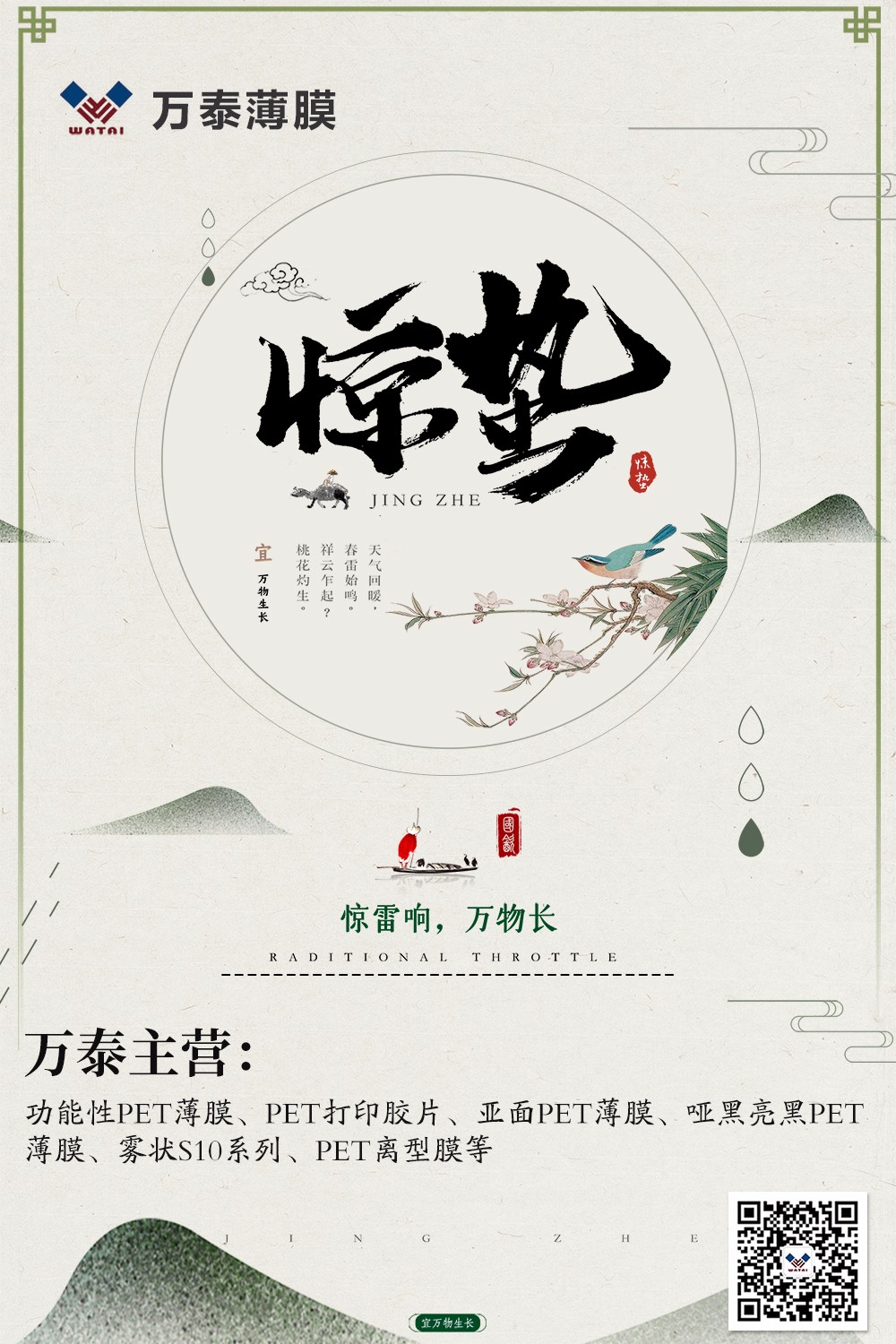 微雨眾卉新，一雷驚蟄始